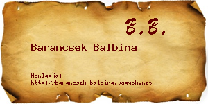 Barancsek Balbina névjegykártya